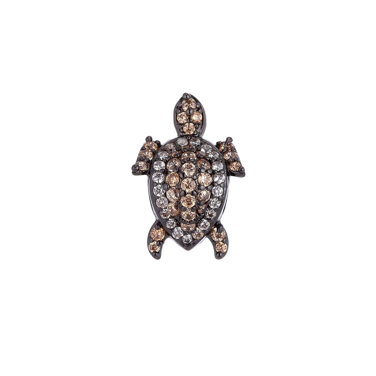 On Sale! CLEARANCE! 10mm Micro Paved Beach Turtle Gold Filled Spacer Bead | B-030