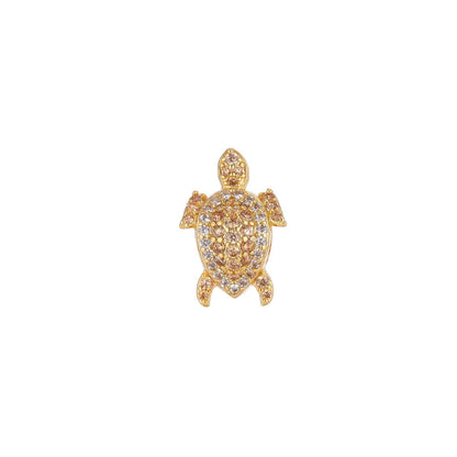 On Sale! CLEARANCE! 10mm Micro Paved Beach Turtle Gold Filled Spacer Bead | B-030