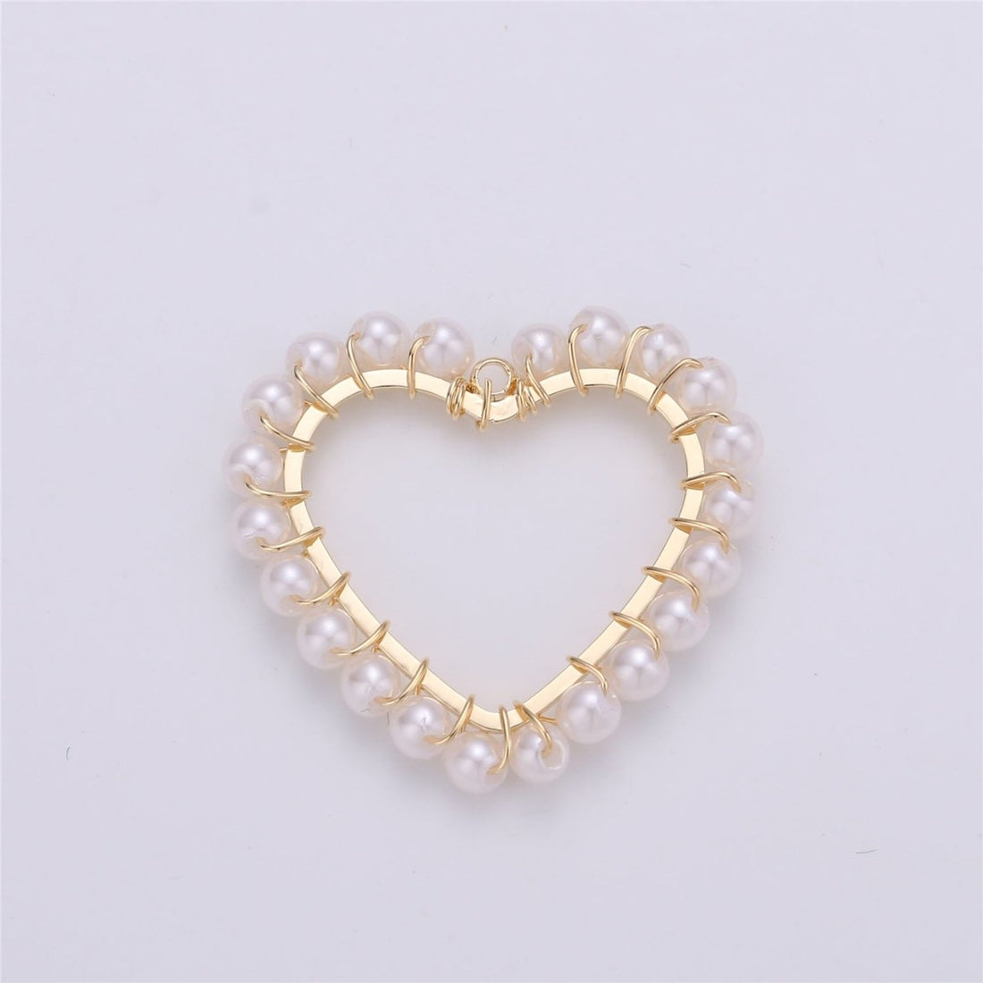 On Sale! CLEARANCE! 1pc Heart Shell Powder Pearl Charm Pendant with 18k Light Gold Plated Edge for Necklace Anklet Bracelet Earring Charm Supplies 27mmx27mm E-516