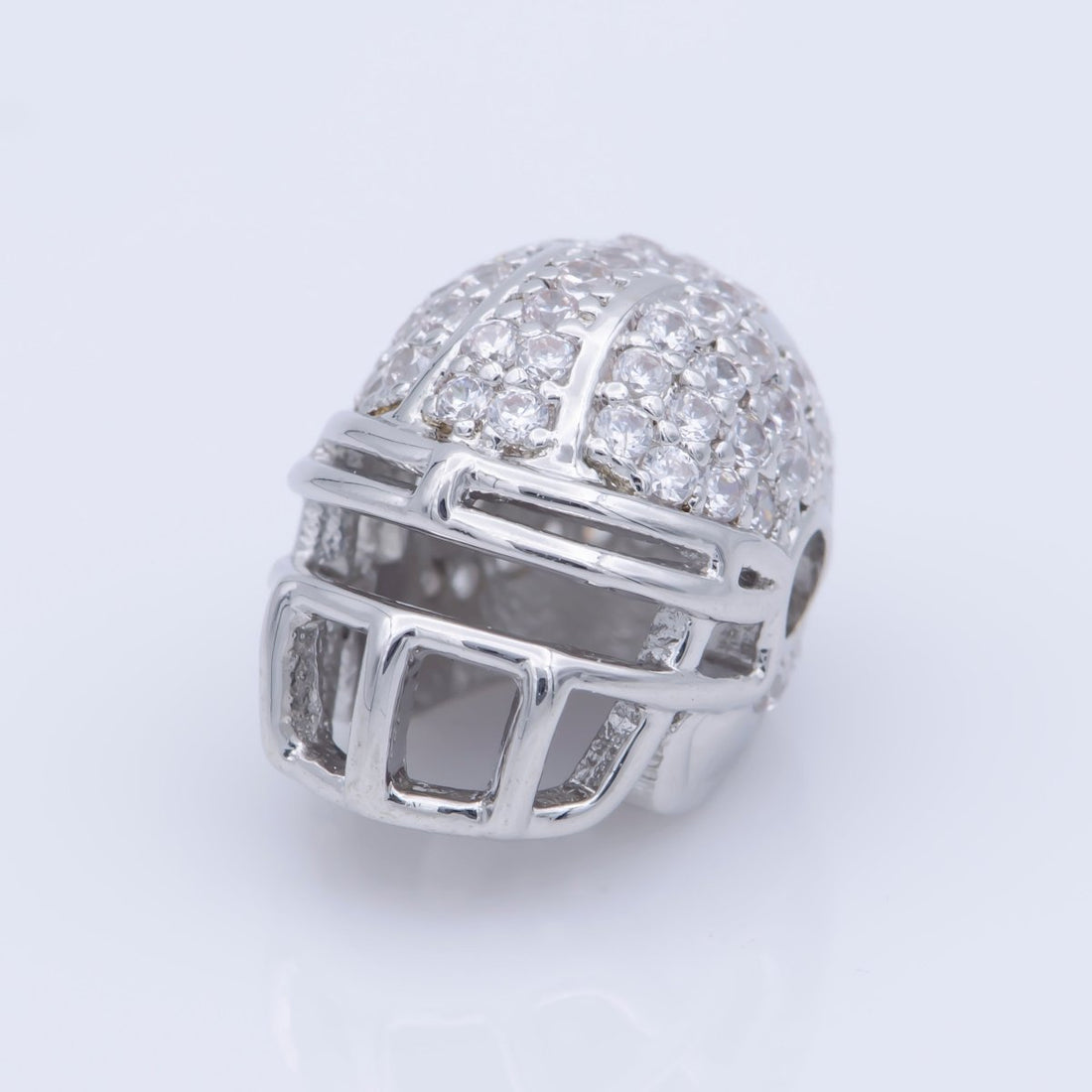 On Sale! CLEARANCE! Cubic Zirconia Crystal American Football Sport Hemet, Copper Gold Filled Charm CONNECTOR Bracelet Design Plated Material For Jewelry Making F-295