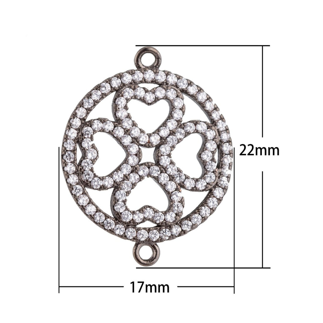 On Sale! CLEARANCE! Gold Filled Heart Love, Clover Lucky Charm, Flower, Cubic Zirconia Bracelet Charm Necklace Pendant Findings, CONNECTOR for Jewelry Making | F-144