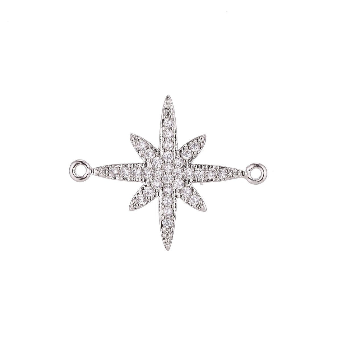 On Sale! CLEARANCE! Silver, Black, 18K Gold Filled Elegant Shooting Star Cubic Zirconia Bracelet Charm Bead Finding CONNECTOR For Jewelry Making | F-065