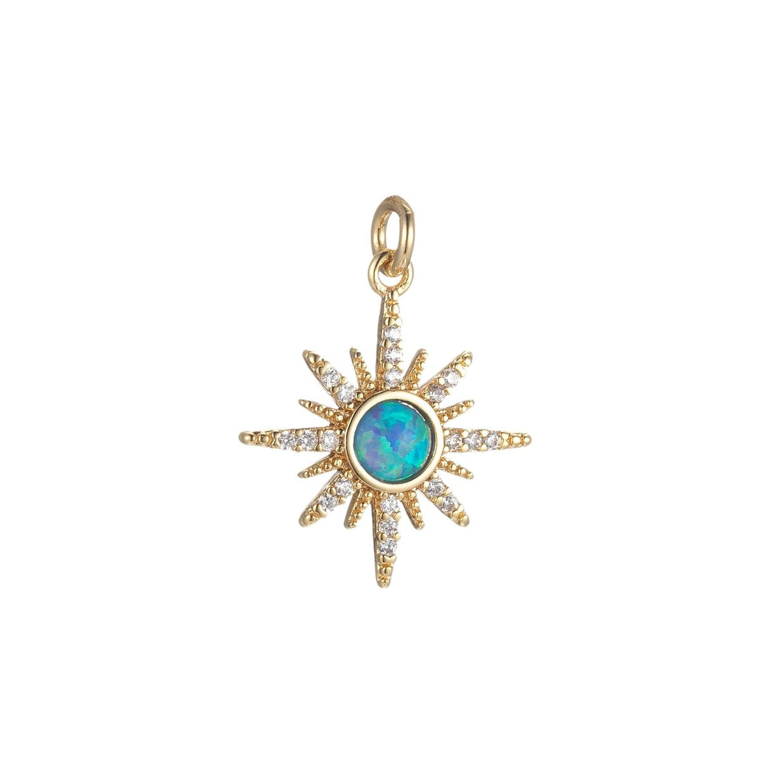 Opal Star Pendant, Gold Filled Star Burst charms Dainty Celestial jewelry making, charm for necklace Bracelet Earring Component M-432 M-433 M-434