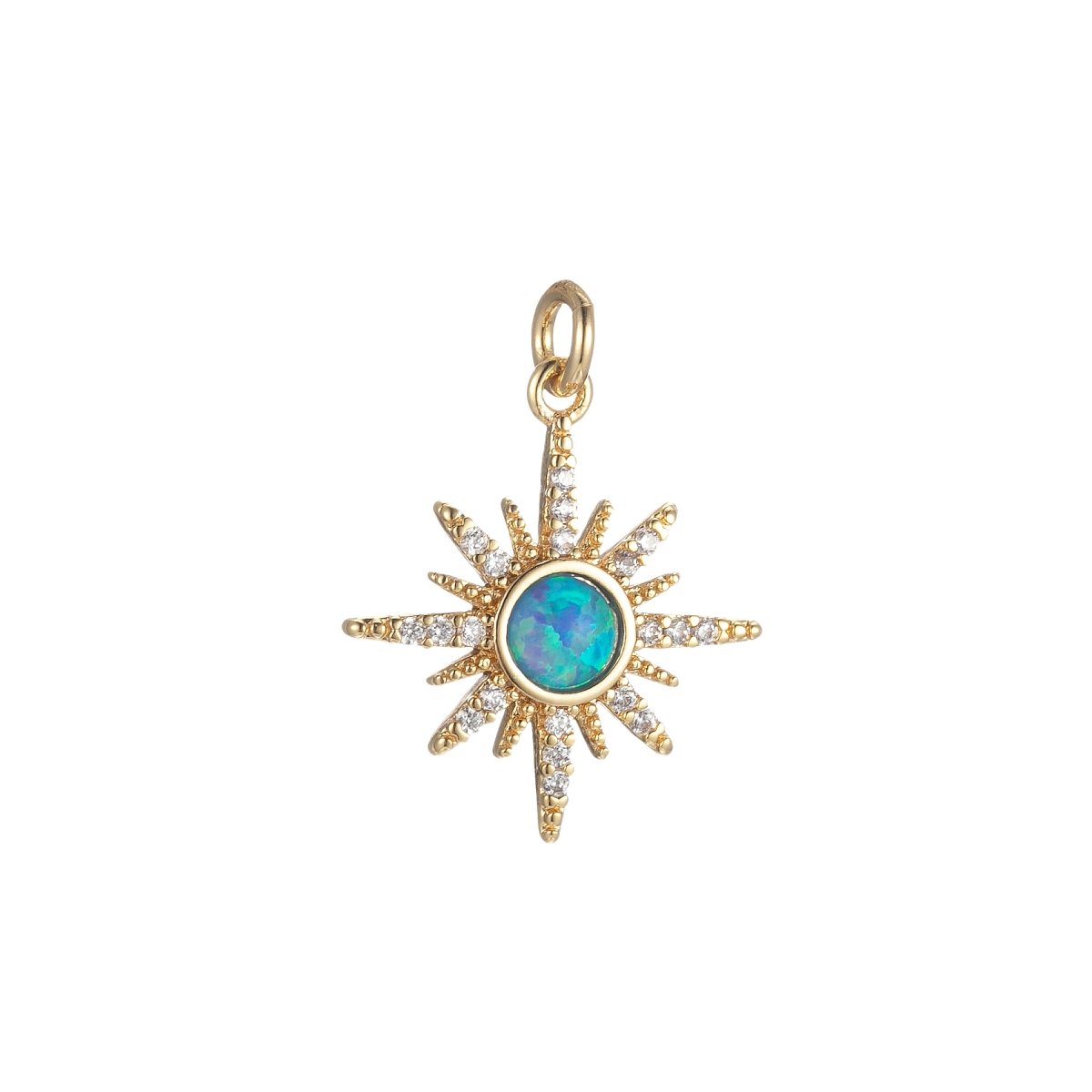 Opal Star Pendant, Gold Filled Star Burst charms Dainty Celestial jewelry making, charm for necklace Bracelet Earring Component M-432 M-433 M-434