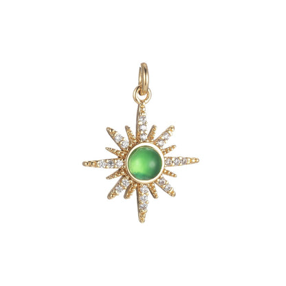 Opal Star Pendant, Gold Filled Star Burst charms Dainty Celestial jewelry making, charm for necklace Bracelet Earring Component M-432 M-433 M-434