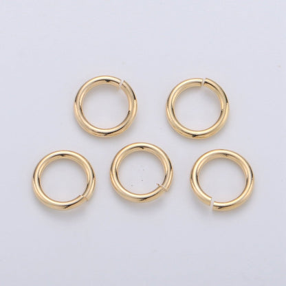 Open Jump Ring Real Gold Plated Jump Ring 5mm 6mm 7mm 8mm 10mm with 18 gauge / 1mm thickness for Jewelry Supply Component 10gram