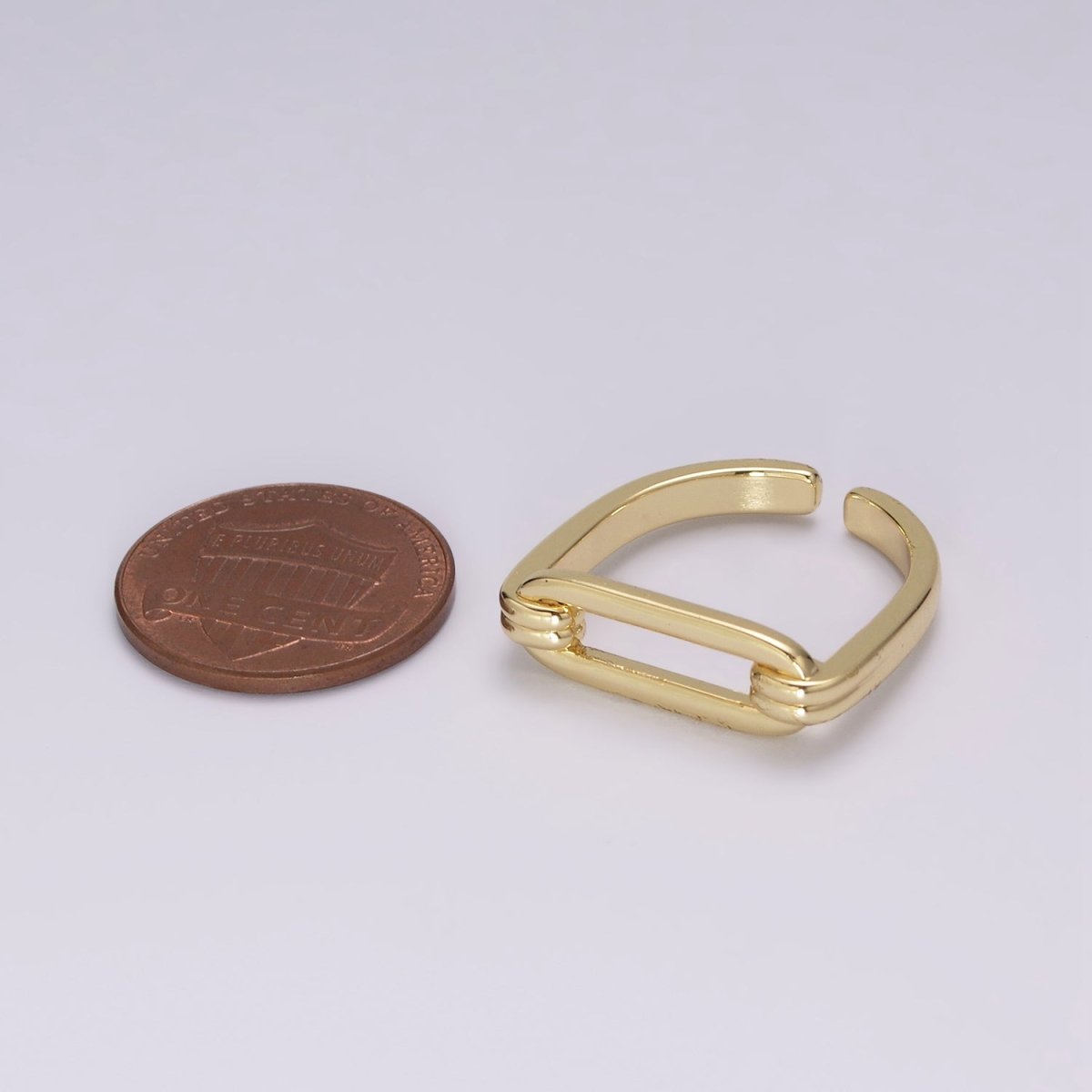 Open Signet Gold ring gold Filled Open Adjustable Signet ring minimalist jewelry stackable Ring U-142 U-143
