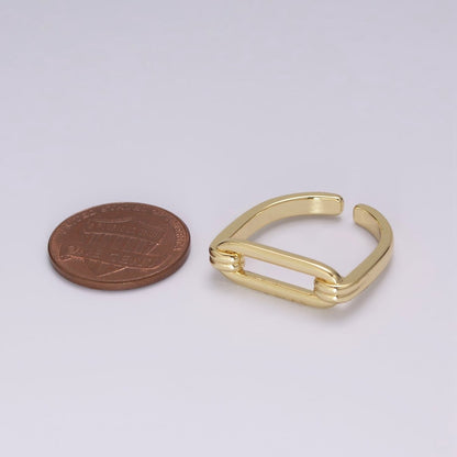 Open Signet Gold ring gold Filled Open Adjustable Signet ring minimalist jewelry stackable Ring U-142 U-143