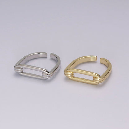 Open Signet Gold ring gold Filled Open Adjustable Signet ring minimalist jewelry stackable Ring U-142 U-143