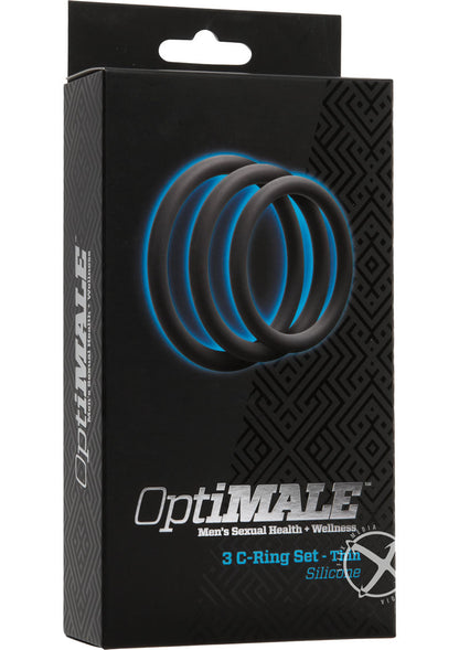 OptiMALE 3 C Ring Set Thin Silicone Cock Ring