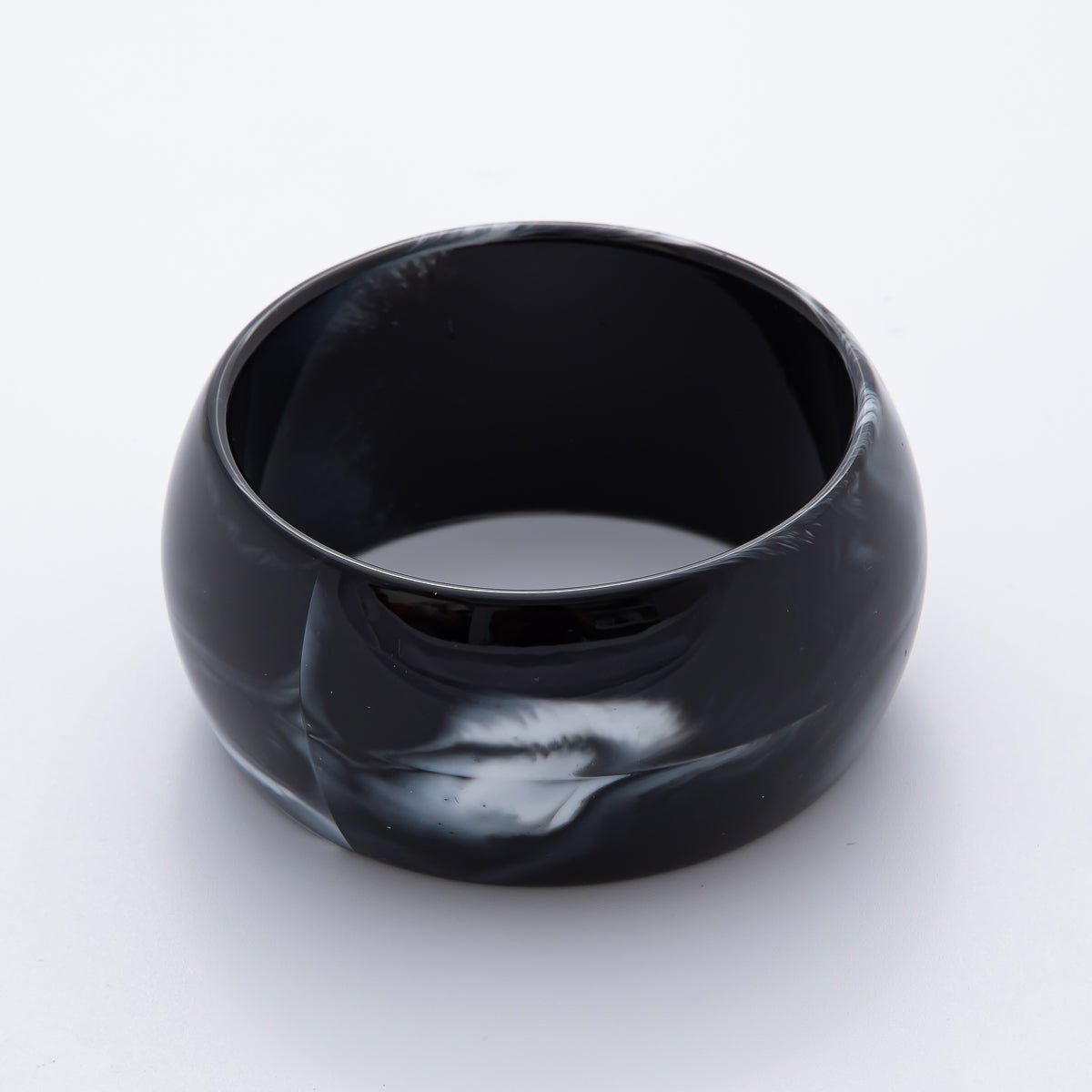 Orange, Black, Red Solid Resin Acrylic Wide Bangle Bracelet | WA-3413 ~ WA-3415