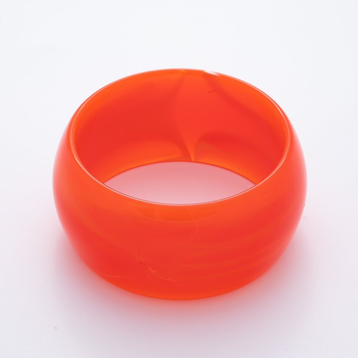Orange, Black, Red Solid Resin Acrylic Wide Bangle Bracelet | WA-3413 ~ WA-3415