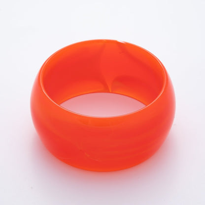 Orange, Black, Red Solid Resin Acrylic Wide Bangle Bracelet | WA-3413 ~ WA-3415