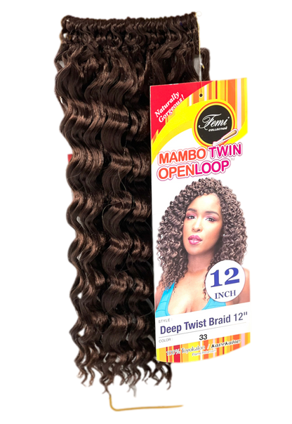 Femi Collection Mambo Twin Open Loop Deep Twist Braid 12 in