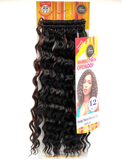 Femi Collection Mambo Twin Open Loop Deep Twist Braid 12 in