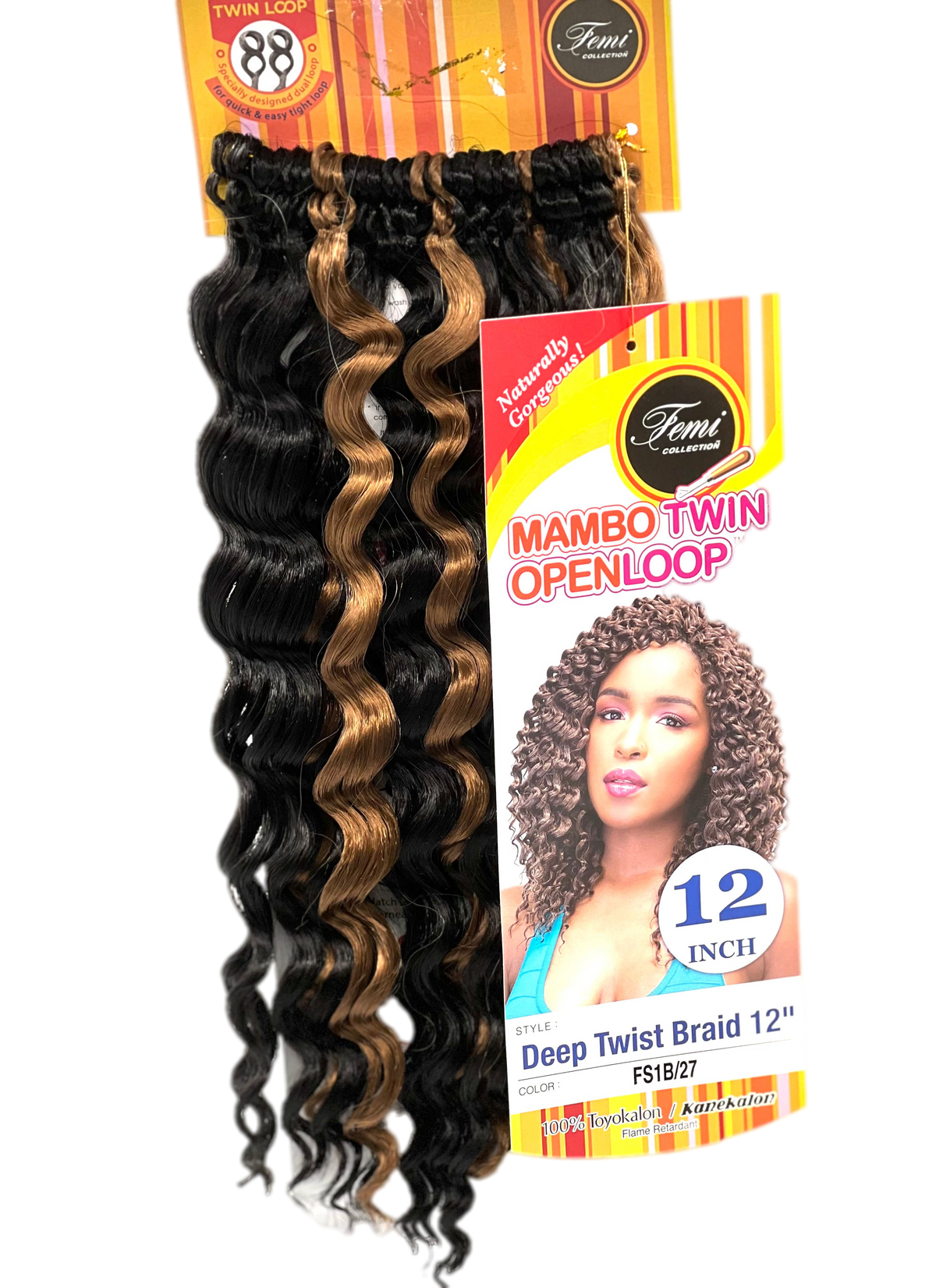 Femi Collection Mambo Twin Open Loop Deep Twist Braid 12 in