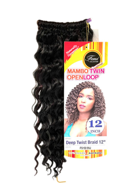 Femi Collection Mambo Twin Open Loop Deep Twist Braid 12 in