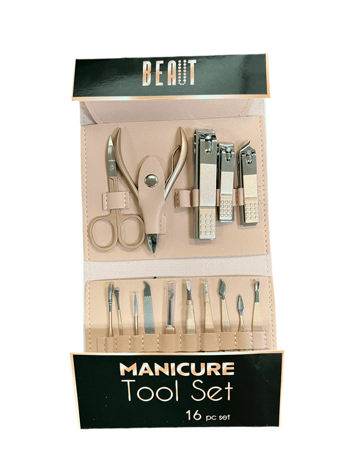 16 Piece Manicure &amp; Pedicure Set, Gold