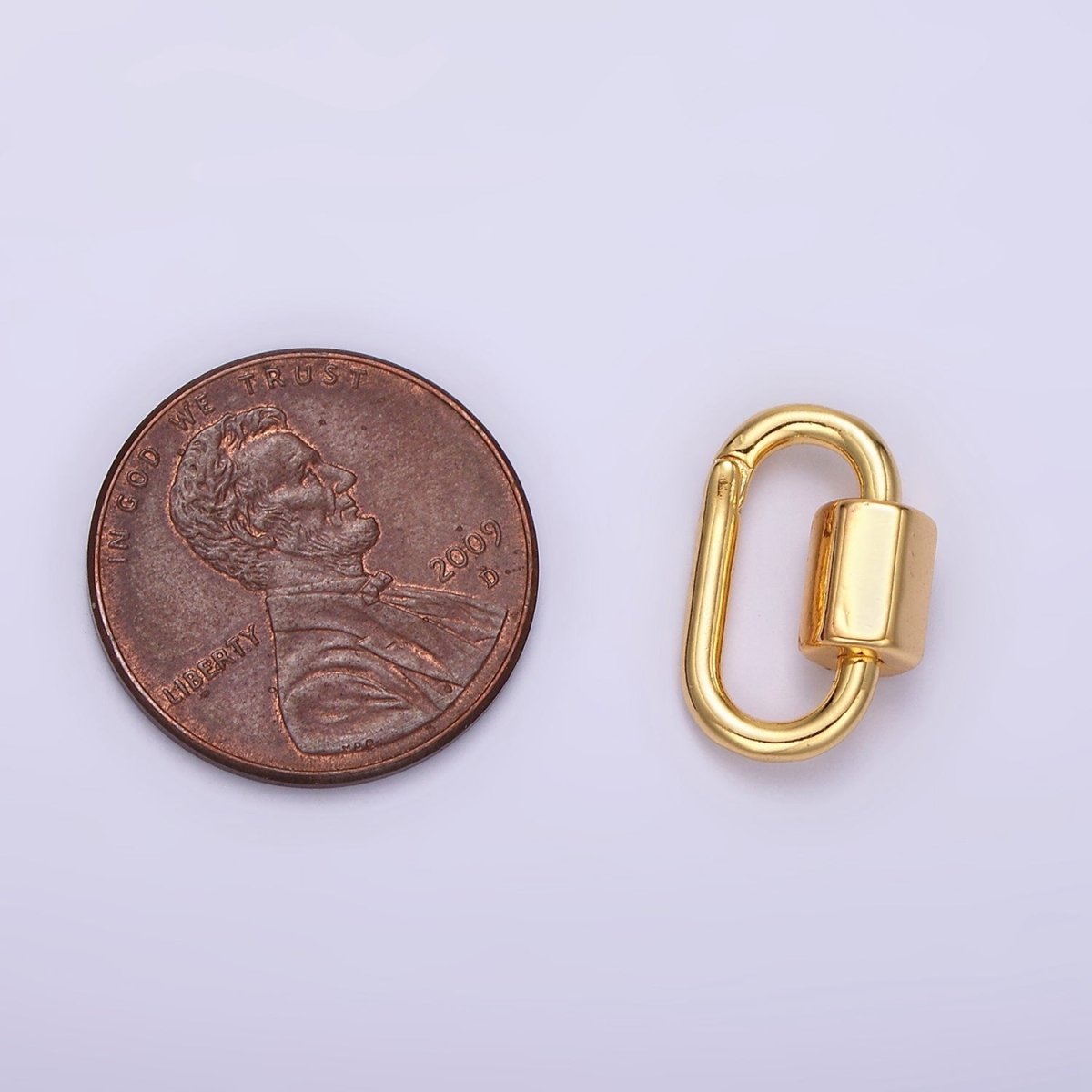 14K Gold Filled 15mm Oval Snap Carabiner Minimalist Jewelry Finding Supply | Z573