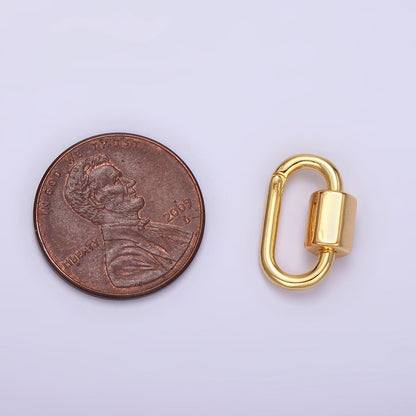 14K Gold Filled 15mm Oval Snap Carabiner Minimalist Jewelry Finding Supply | Z573