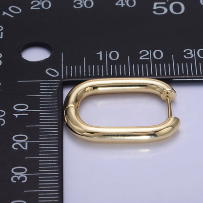 14K Gold Filled 25mm Minimalist Oblong Hoop Earrings | AE520
