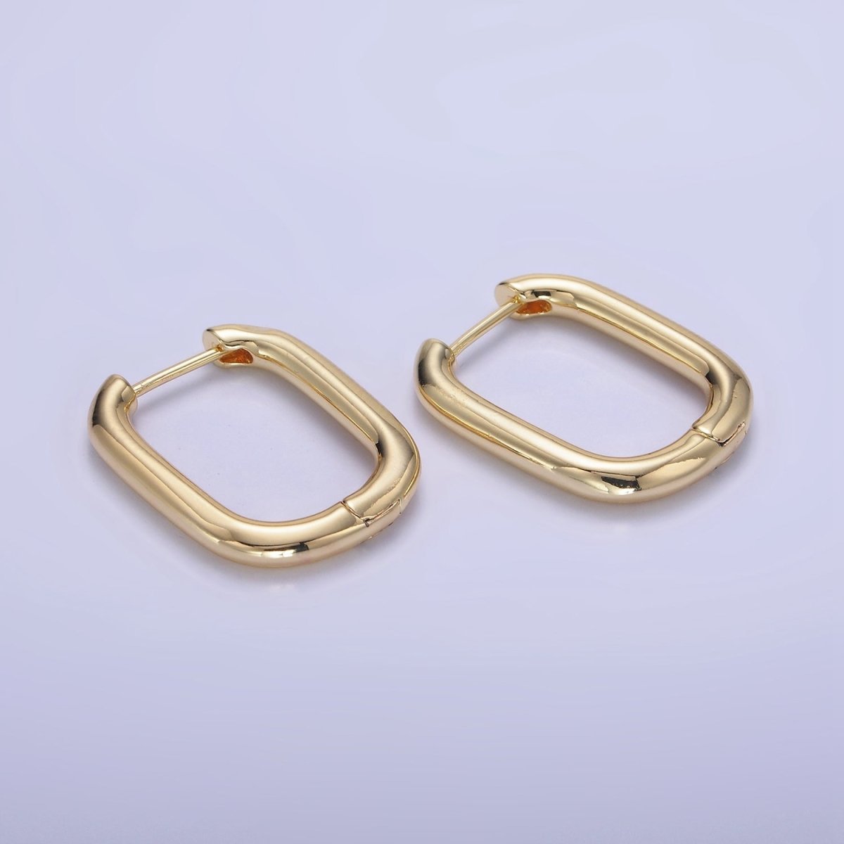 14K Gold Filled 25mm Minimalist Oblong Hoop Earrings | AE520
