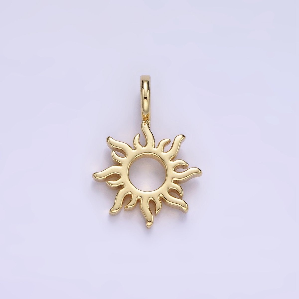 14K Gold Filled Open Celestial Sun Ray Minimalist Pendant | AG703