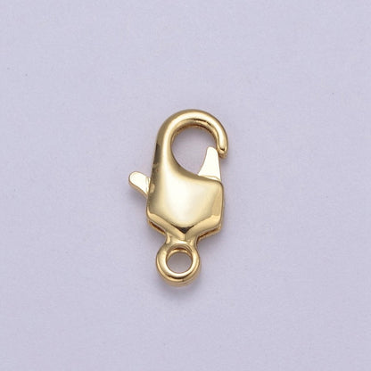24K Gold Filled 12.5mm x 7mm Rectangular Lobster Clasps Closure Findings  L-636