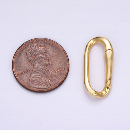24K Gold Filled 21mm Edged Paperclip Oblong Push Spring Gate Minimalist Findings Supply | Z574