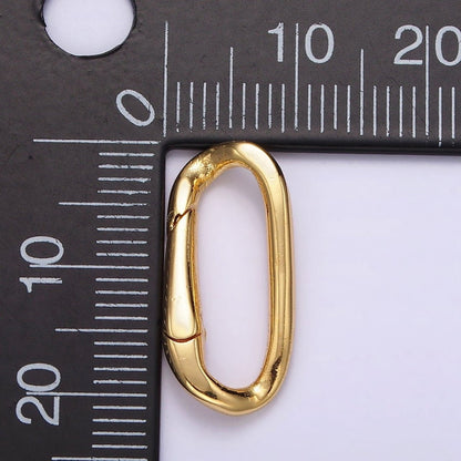 24K Gold Filled 21mm Edged Paperclip Oblong Push Spring Gate Minimalist Findings Supply | Z574