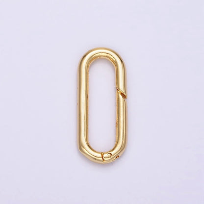 24K Gold Filled 21mm Push Oblong Oval Spring Gate Minimalist Findings Supply | Z575