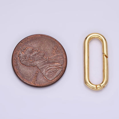 24K Gold Filled 21mm Push Oblong Oval Spring Gate Minimalist Findings Supply | Z575