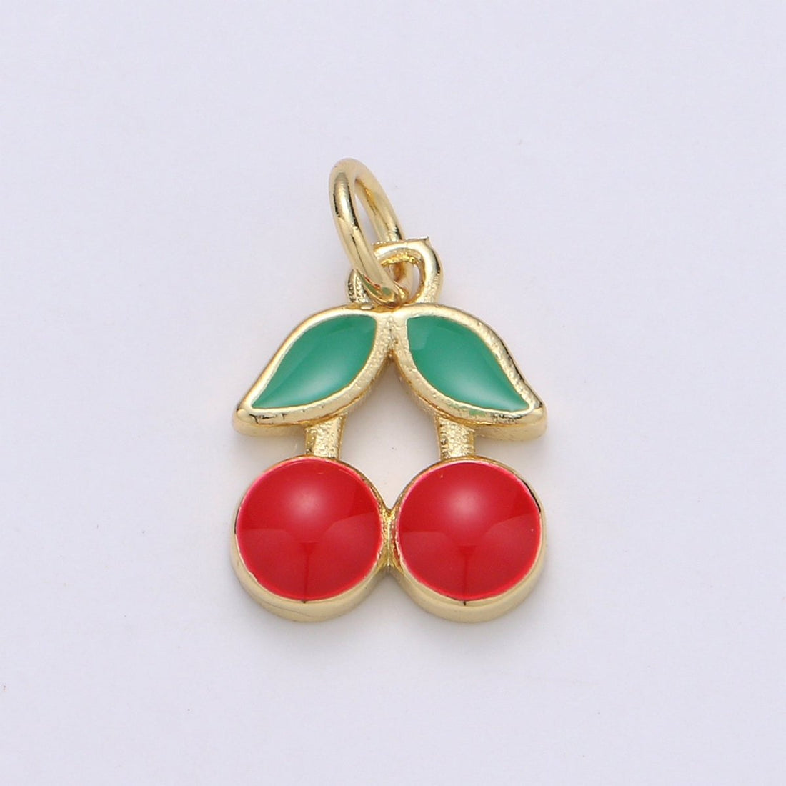 24K Gold Filled Red Cherry Tropical Fruit Charm D-929