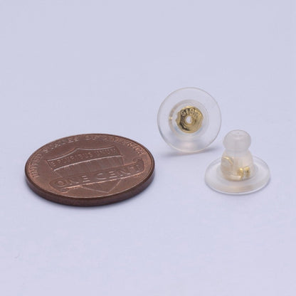 OS Bullet Clutch Earring Backs for Studs with Pad Rubber Earring Stoppers Pierced Safety Backs K-231