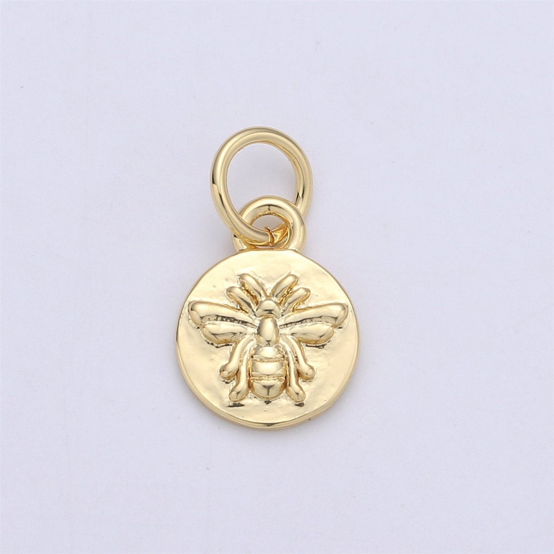 Dainty 18K Gold Filled Bee Charm Bumblebee, Honeybee, Queen Bee, Coin Disc Charm, Tiny Charm, Gold Charm Bracelet Earring Necklace Charm, C-349