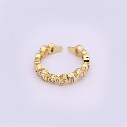 OS Dainty Gold Ring, Delicate Minimalist Ring, Geometric Ring Stackable Ring O-2253