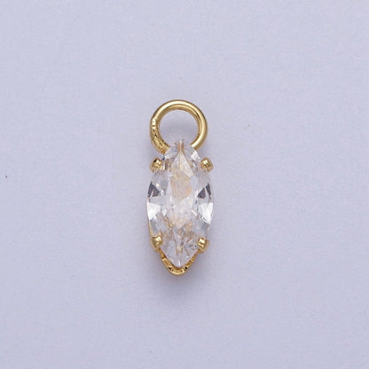 OS Gold Filled Clear Marquise Cubic Zirconia 11mm Charm | C353