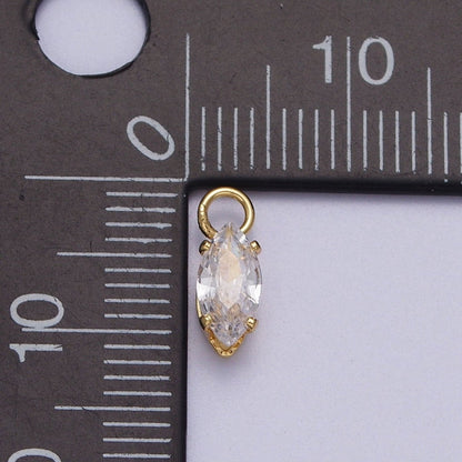 OS Gold Filled Clear Marquise Cubic Zirconia 11mm Charm | C353