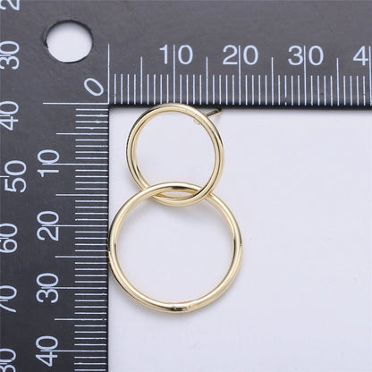 Gold Filled hoop earrings Modern minimal Geometric earring Statement Circle earrings Gift for her K-223