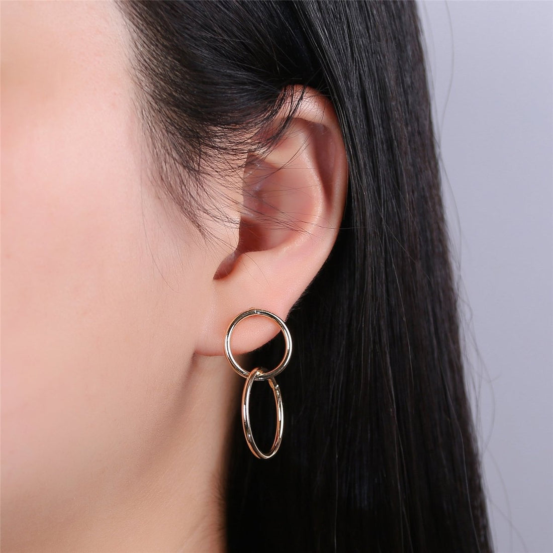 Gold Filled hoop earrings Modern minimal Geometric earring Statement Circle earrings Gift for her K-223