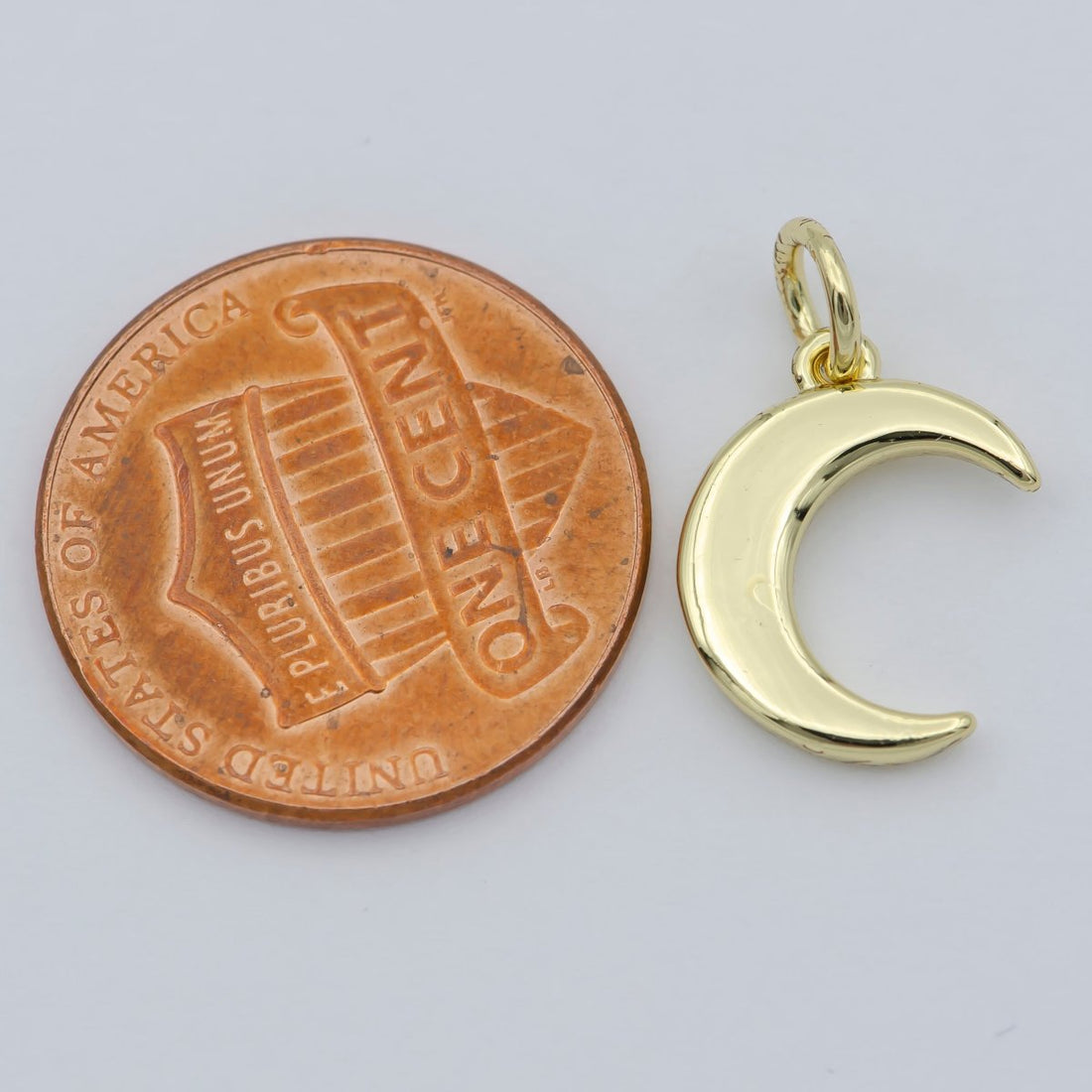 Gold Moon Charm, Dainty Crescent Moon Gold Filled Pendant Add on Charm Necklace, Bracelet, Earring Celestial Jewelry, Light Pendant M-364