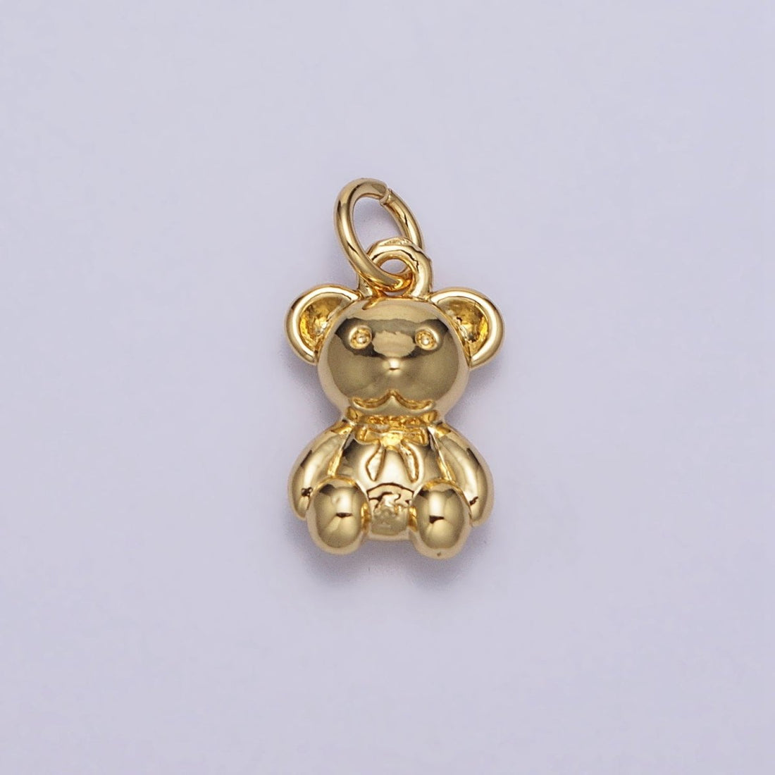 Gold Teddy Bear Animal Minimalist Mini Add-On Charm | AC215