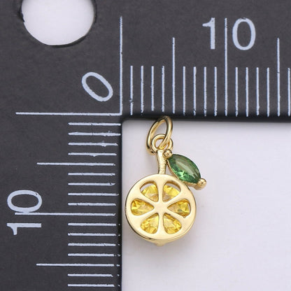 14K Gold Filled Mini Lemon Fruit Nature Charm | D681