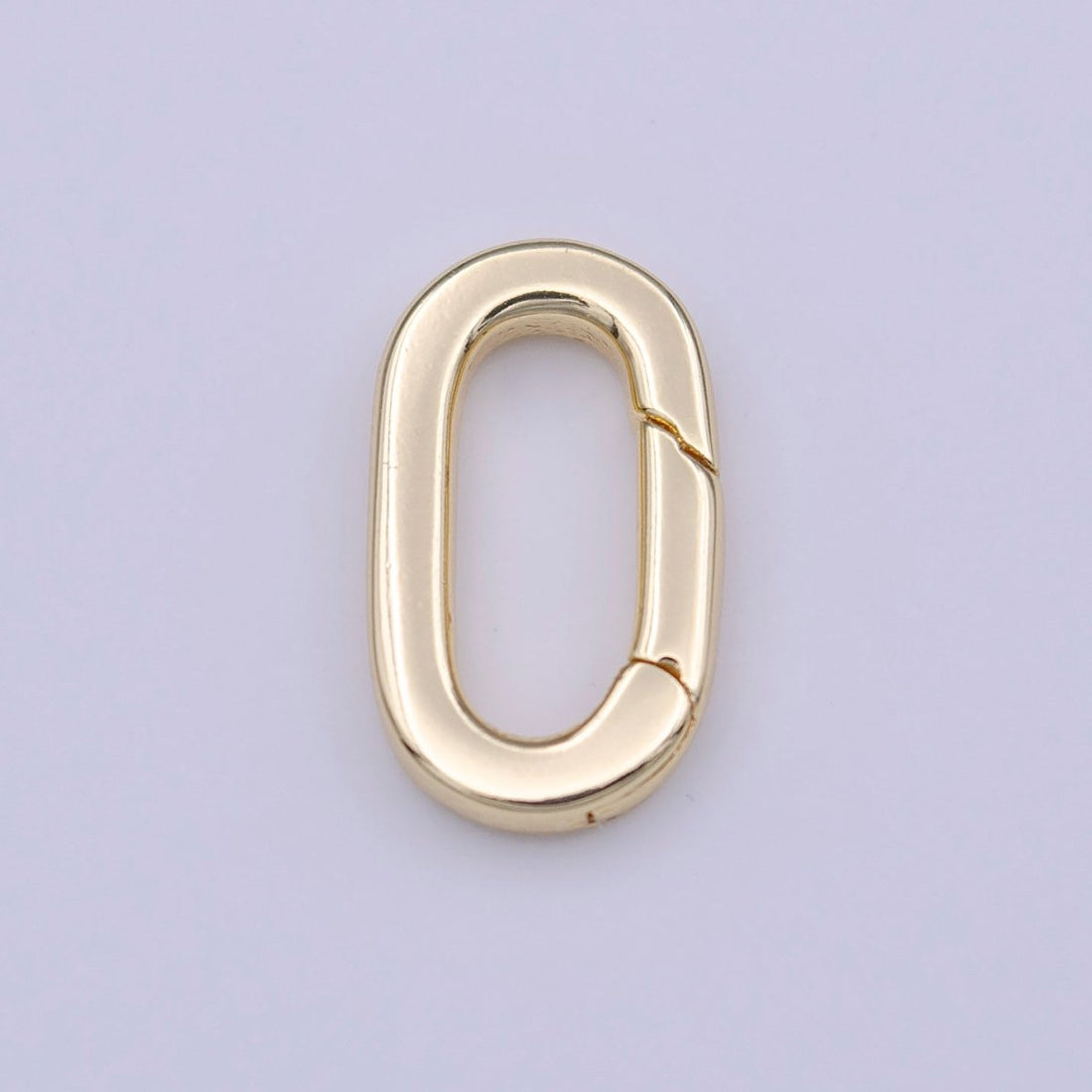 Minimalist 14mm Oval Oblong Push Spring Ring Gate Gold Jewelry Supply | K-235