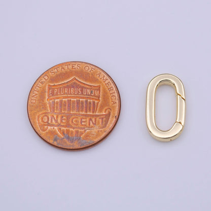 Minimalist 14mm Oval Oblong Push Spring Ring Gate Gold Jewelry Supply | K-235