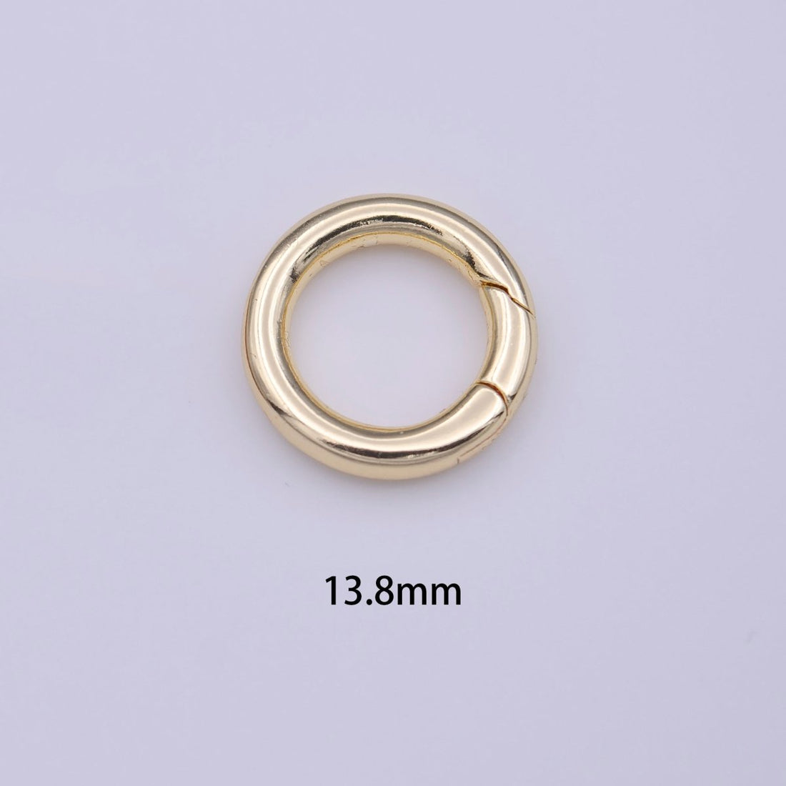 OS Minimalist Gold 13.8mm Round Spring Gate Ring Jewelry Supply | K-233