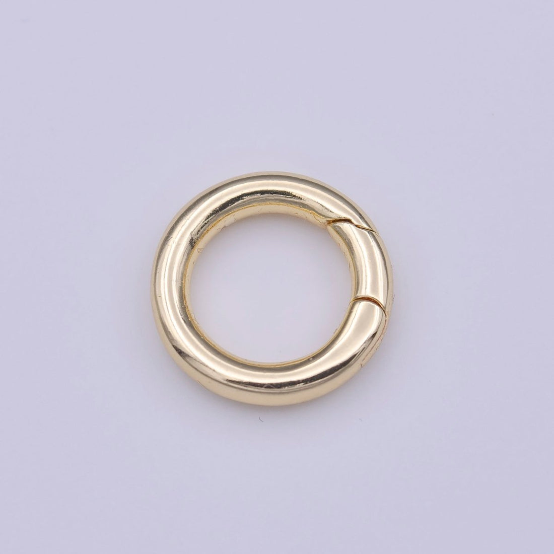 OS Minimalist Gold 13.8mm Round Spring Gate Ring Jewelry Supply | K-233
