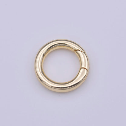 OS Minimalist Gold 13.8mm Round Spring Gate Ring Jewelry Supply | K-233