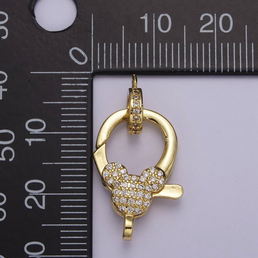 OS Pave Mickey Gold Parrot Clasps Lobster Clasp Pendant Unique Design Component Lobster Clasp for Jewelry Supply  L-723