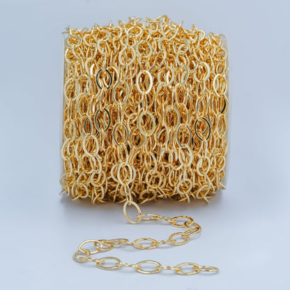 OS Pre-Order Only 24K Gold Filled Rolo CABLE Chain by Yard, Wholesale Bulk Roll Chain for Jewelry Making | ROLL-031